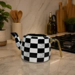Paçi Damalı Emaye Çaydanlık - Görsel 3