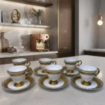 Kosova Yaldızlı Porselen 6'lı Kahve Fincan Seti - Görsel 2